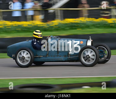 Duncan Pittaway, Bugatti Type 35, Varzi Trophy, français et italiens pour les voitures de Grand Prix, Goodwood 75e réunion des membres, Goodwood, West Sussex, Mars 2017 Banque D'Images