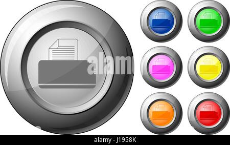 Bouton sphère de la configuration de l'imprimante sur un fond blanc. Vector illustration. Illustration de Vecteur