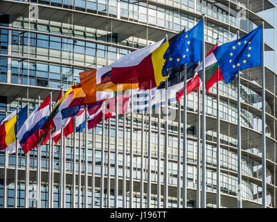 Bâtiment du Parlement européen Strasbourg Alsace France Banque D'Images