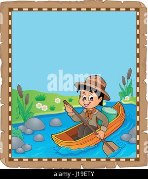 Boy Scout parchemin avec de l'eau - eps10 vector illustration. Illustration de Vecteur