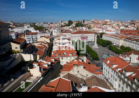 Vue aérienne 'Lisbonne' 'Pedro IV square' Banque D'Images