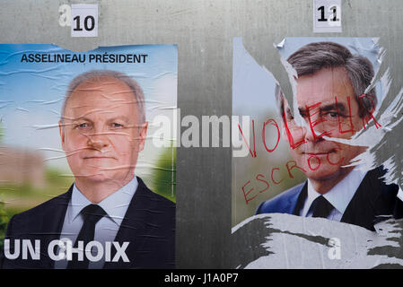 Affiches politiques, élections législatives françaises 2017 Banque D'Images