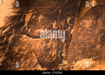 Pétroglyphes près de Moab, Utah. Banque D'Images