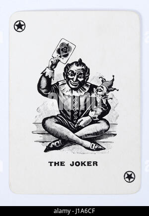 Le Joker Jeu de Carte Old Vintage Pack Banque D'Images