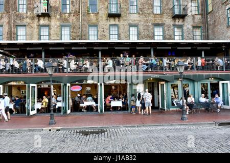 Restaurant en plein air salle, Savannah, GA, États-Unis d'Amérique Banque D'Images