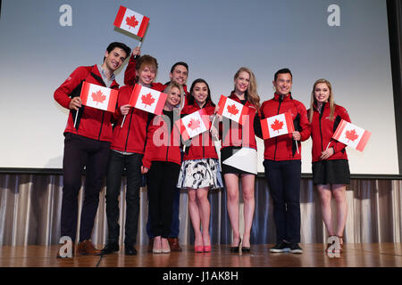 Tokyo, Japon. Apr 19, 2017. Groupe de l'Équipe Canada (CAN) Figure Skating : ISU World Team Trophy 2017 Réception d'ouverture à Tokyo, au Japon . Credit : YUTAKA/AFLO SPORT/Alamy Live News Banque D'Images