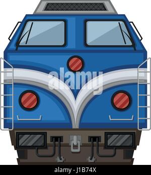 La conception du train bleu sur fond blanc illustration Illustration de Vecteur