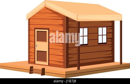 Chalet en bois en conception 3D illustration Illustration de Vecteur
