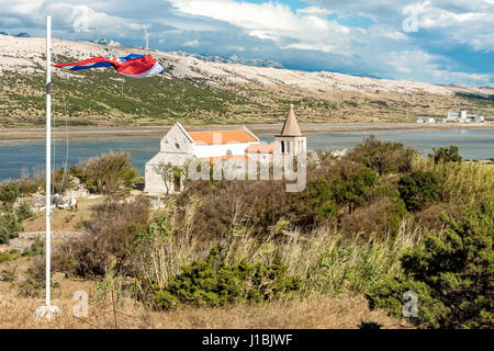 Église de Sainte Marie dans la vieille ville de Pag (Stari Grad), l''île de Pag, Croatie Banque D'Images