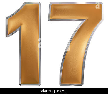 17, 17, chiffre isolé sur fond blanc, 3D render Banque D'Images