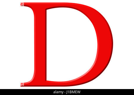 Le chiffre romain D, quingenti, 500, cinq cents, isolé sur fond blanc, 3D render Banque D'Images