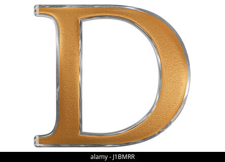 Le chiffre romain D, quingenti, 500, cinq cents, isolé sur fond blanc, 3D render Banque D'Images