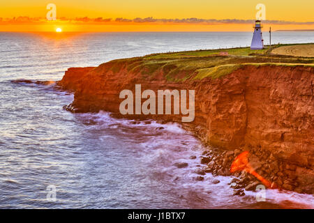 Phare du cap Tryon dans Prince Edward Island, Canada Banque D'Images