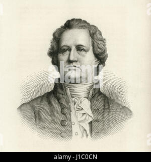 Johann Wolfgang von Goethe (1749-1832), écrivain et homme d'État, Portrait, gravure, 1873 Banque D'Images