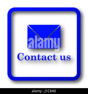 Contactez-nous l'icône. Contacts Site web bouton sur fond blanc. Banque D'Images
