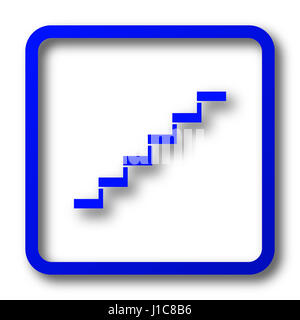 Icône de l'escalier. Site web de l'escalier situé sur fond blanc. Banque D'Images