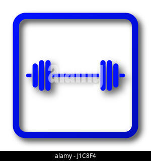 L'icône d'haltérophilie. Site web de l'haltérophilie bouton sur fond blanc. Banque D'Images