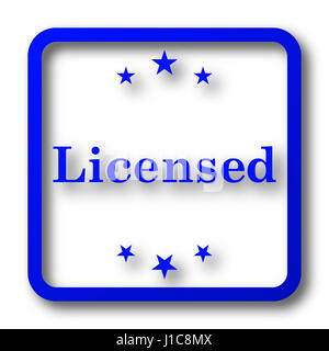 L'icône sous licence. Bouton site web sous licence sur fond blanc. Banque D'Images
