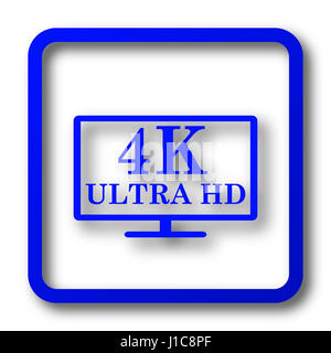 Icône ultra HD 4K. Site web de l'ultra HD 4K Bouton sur fond blanc. Banque D'Images