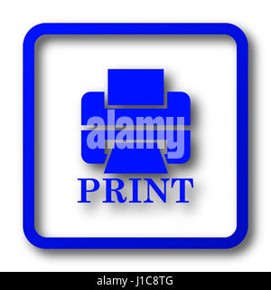 L'icône d'impression de l'imprimante avec Word. Site web de l'imprimante avec le bouton d'impression de texte sur fond blanc. Banque D'Images