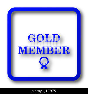 Membre or icône. Site web de membre Gold bouton sur fond blanc. Banque D'Images