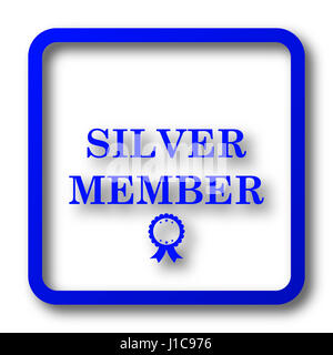 Silver member icône. Site web de membre argent bouton sur fond blanc. Banque D'Images