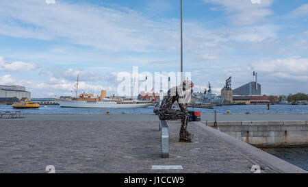 Zinkglobal statue de ferraille par Kim Michael, Copenhague Banque D'Images