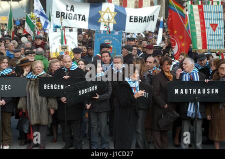 Milan (Italie), "mémoire 24", manifestation à la mémoire des déportés dans les camps de concentration nazis Banque D'Images