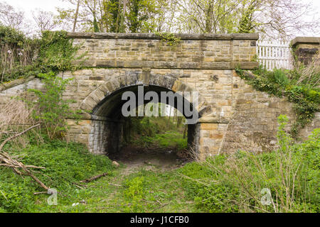 La voie abandonnée du Tramway à Chirk Glyn Valley qui une fois réparé les carrières de pierre dans la vallée et 12 a été fermée en 1935 Banque D'Images