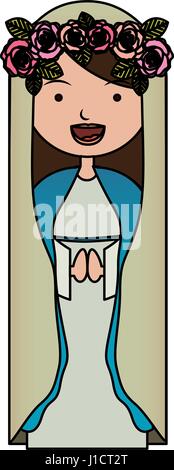 Fond blanc de belle couleur vierge avec couronne de roses Illustration de Vecteur