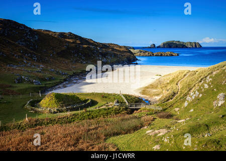 Village de l'âge du fer à Bosta sur Great Bernera dans les Hébrides extérieures Banque D'Images