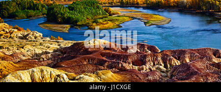 Le relief Danxia Zhangye,dans la province de Gansu, Chine Banque D'Images