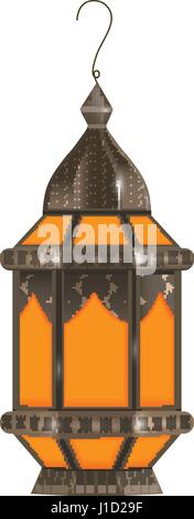 Ramadan Kareem lantern 3D réaliste, isolé sur fond blanc. Vector illustration. Illustration de Vecteur