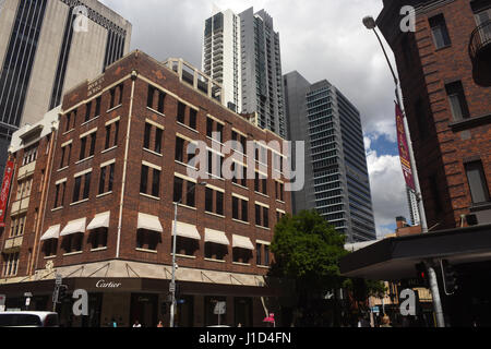 Brisbane, Australie : boutique Cartier dans Invicta Chambre sur le coin d'Edward et d'Elizabeth Streets Banque D'Images