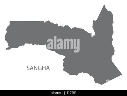 Province de Sangha en République du Congo site gris illustration silhouette Illustration de Vecteur
