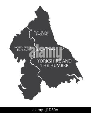 Au nord-est et nord-ouest de l'Angleterre - Yorkshire et Humber Site UK illustration Illustration de Vecteur