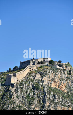 Château de Palamidi en ville de Nauplie, Péloponnèse, Grèce Banque D'Images