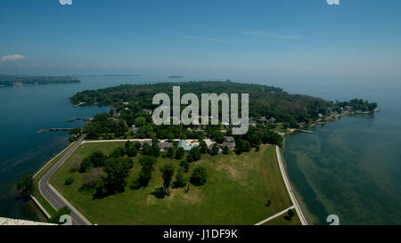 Vue du monument perrys sur Put-in-Bay Island en Ohio Banque D'Images