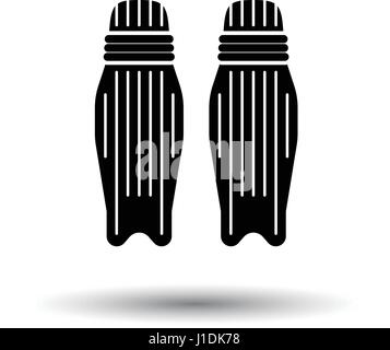 L'icône de la protection de la jambe de cricket. Fond blanc avec design de l'ombre. Vector illustration. Illustration de Vecteur