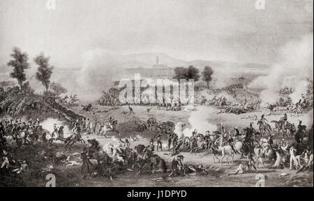 La bataille de Marengo, le 14 juin 1800, opposant les forces françaises du Napoléon Bonaparte et les forces autrichiennes près de la ville d'Alexandrie, dans le Piémont, en Italie. L'histoire de Hutchinson de l'ONU, publié 1915 Banque D'Images