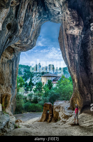 Ermitage de San Bartolome, Église templière, Canon de Rio Lobos Canyon, les loups de Rio Lobos Ucero, Soria Banque D'Images