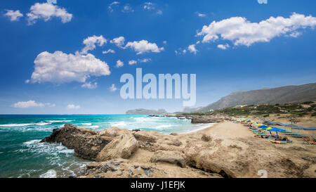 Plage de Falasarna, île de Crète, Grèce. Falassarna se trouve une des meilleures plages de Creta Banque D'Images