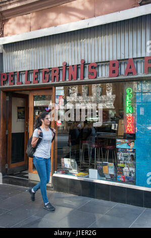 L'emblématique Pellegrini's Bar de Bourke Street, Melbourne, Australie Banque D'Images