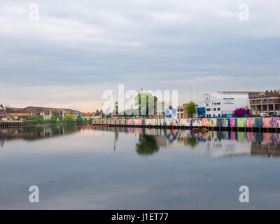 Riachuelo River et de La Boca le quartier de Buenos Aires, Argentine Banque D'Images