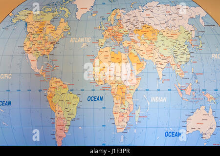 Carte du monde photo murale Banque D'Images