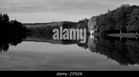 Réflexions d'automne dans un lac du Wiltshire. Banque D'Images