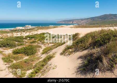 Dunes de sable, Praia do Guincho, Cascais, Portugal. Banque D'Images