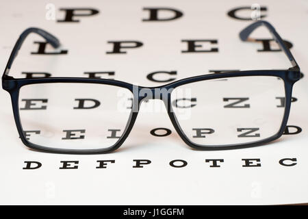 Lunettes Noires et des lunettes de lecture graphique close-up Banque D'Images