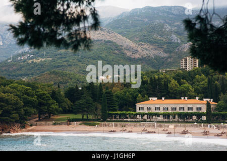 La plage de la Reine près de Villa Milocer au Monténégro Banque D'Images