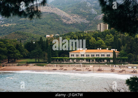 La plage de la Reine près de Villa Milocer au Monténégro Banque D'Images